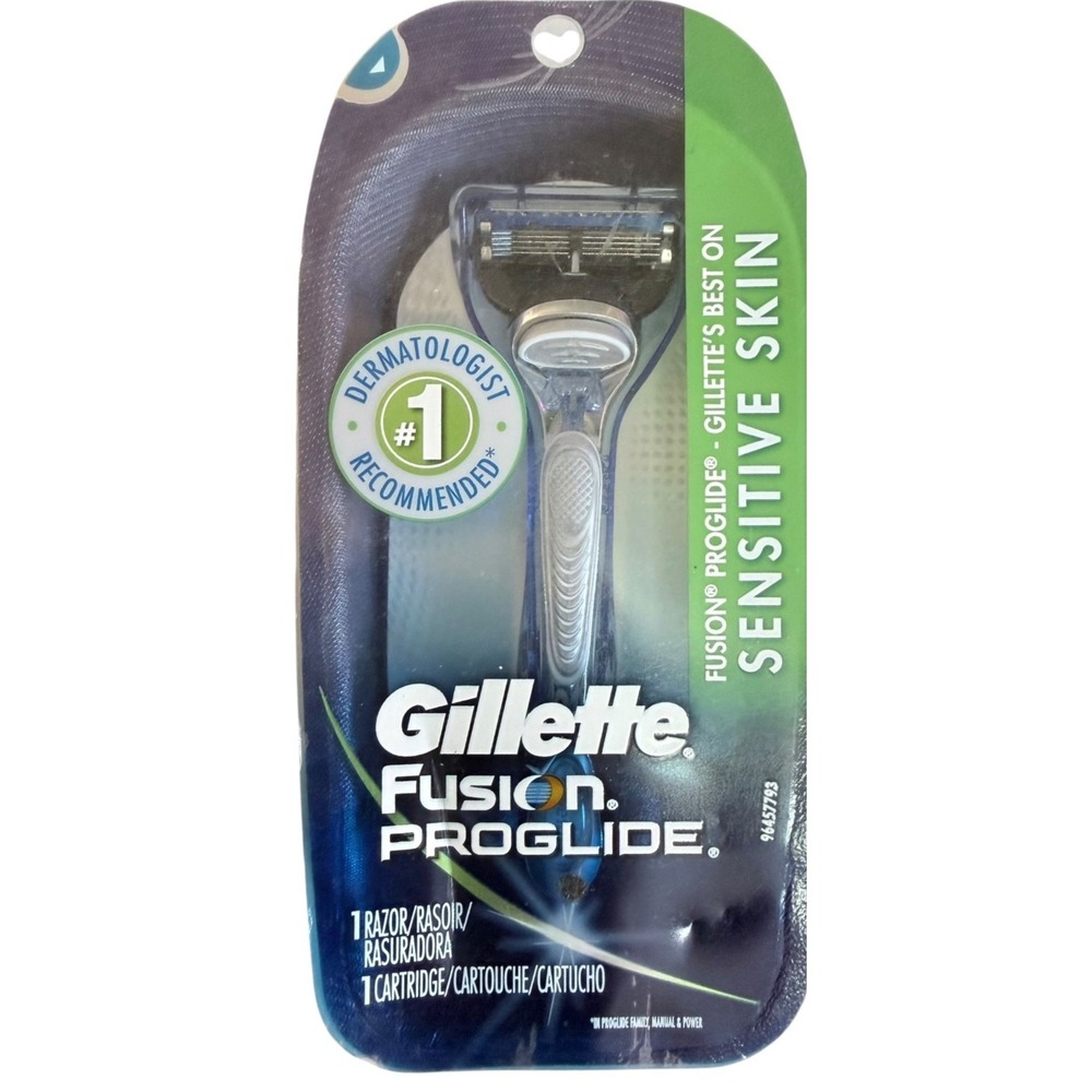 Gillette Fusion ProGlide Razor  [SILVERTOUCH] + 5 Blade CARTRIDGE NEW Sealed